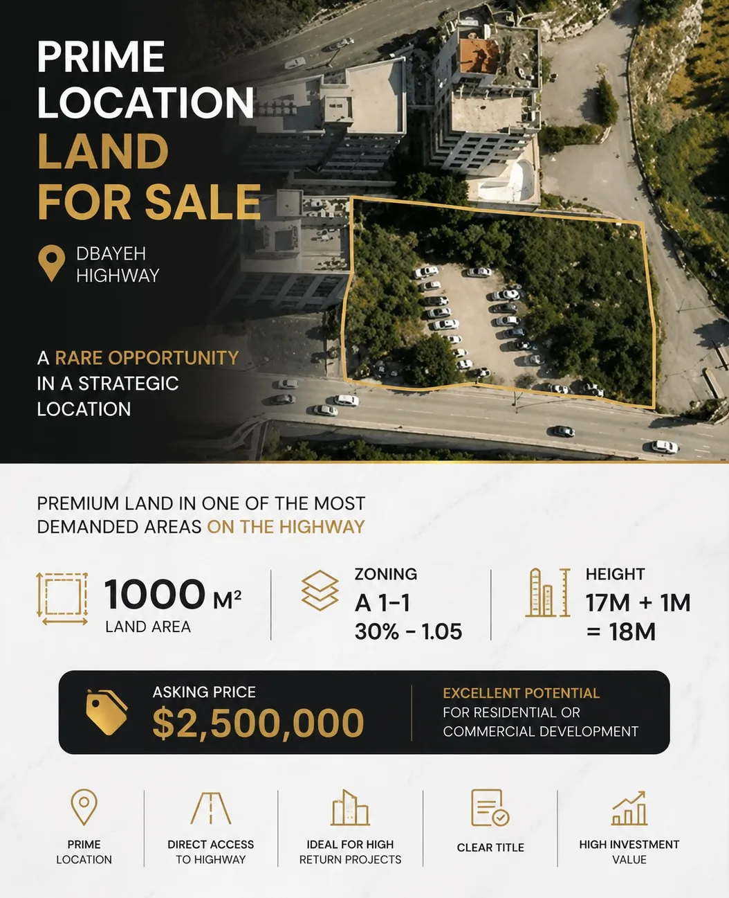 Prime Loc Land for sale in Dbayeh